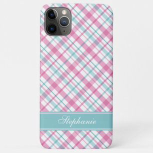 Rosa-und Aqua-kariertes Muster Case-Mate iPhone Hülle