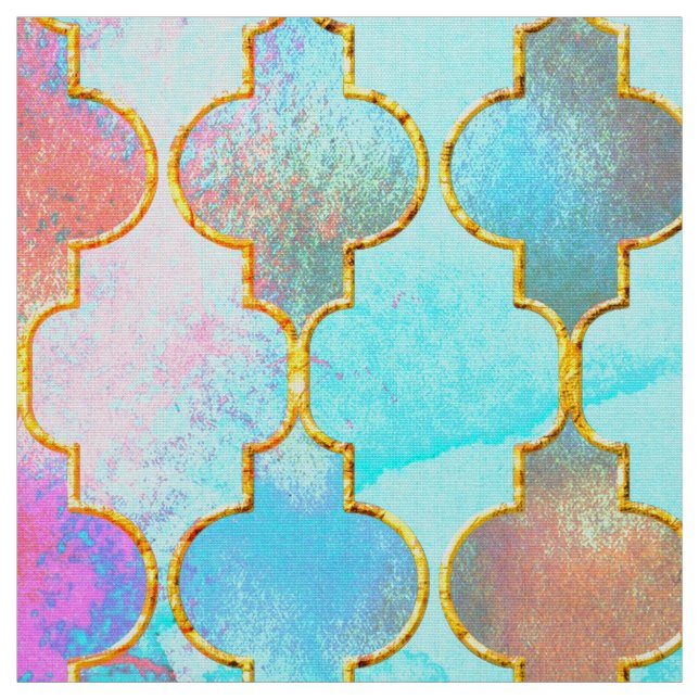 Rosa und aqua-marokkanisches Muster Stoff (Muster)