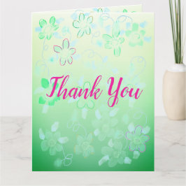 Rosa und Aquamarin grüne Blüte Karte