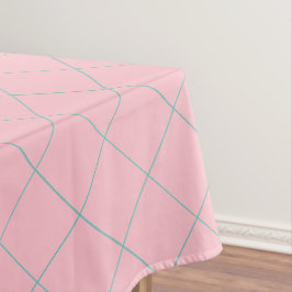 rosa und aquamarin, hübsch, Gitterbaumwolle Tischdecke