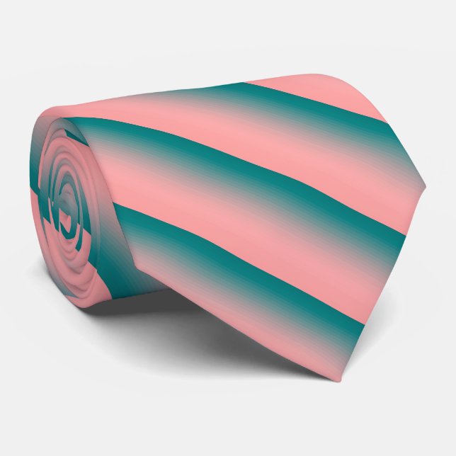 rosa und Aquamarin Krawatte (Gerollt)