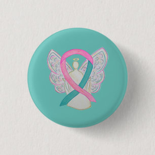 Rosa und Aquamarine Buttone für den Angel-Button Button