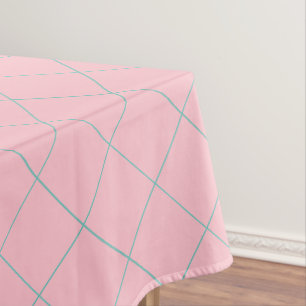 rosa und aquamarine, hübsche Gitterbaumwolle Tischdecke