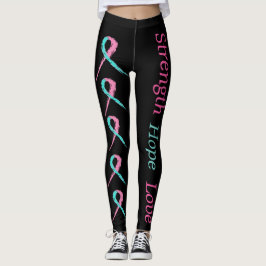 Rosa und aquamarine Leggings der