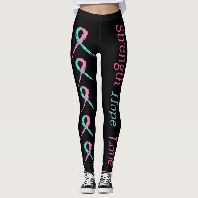 Rosa und aquamarine Leggings der (Vorderseite)
