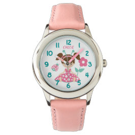 Rosa und Aquamarine Mädchen Armbanduhr