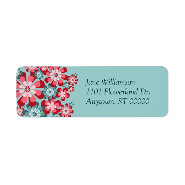 Rosa und aquamarine Mod-Blumen-kundenspezifische (Vorne)