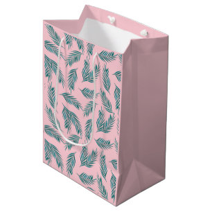 Rosa und Aquamarine Palm-Blätter tropisch Mittlere Geschenktüte