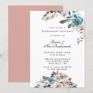 Rosa und Aquamarine Peony Bridesmaids Luncheon Ein