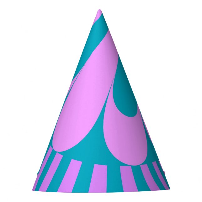 Rosa und Aquamarine Schleife Partyhütchen (Vorderseite)