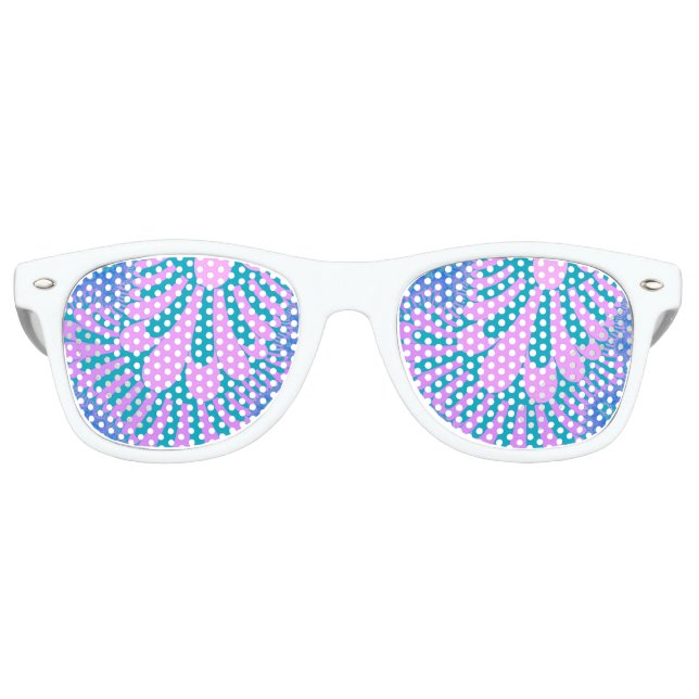 Rosa und Aquamarine Schleife Sonnenbrille (Vorderseite)