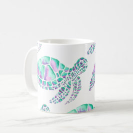 Rosa und Aquamarine Tasse