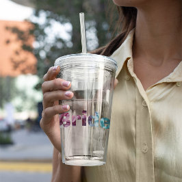 Rosa und Aquamarine texturierte Brille Acryltrinkbecher