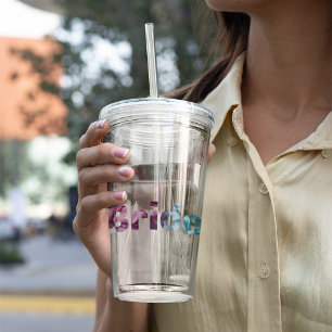 Rosa und Aquamarine texturierte Brille Acryltrinkbecher