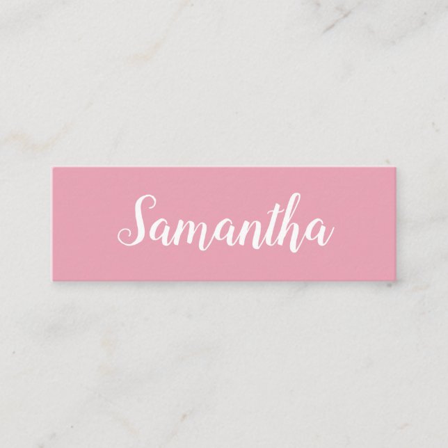 Rosa und aquamariner Minimalistischer Entwurf Mini Visitenkarte (Vorderseite)