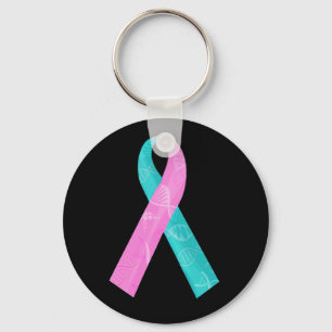 Rosa und aquamarines BRCA DNA-Band Schlüsselanhänger