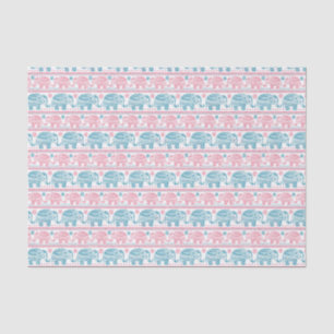 Rosa und aquamarines ethnisches Elefant-Muster Seidenpapier
