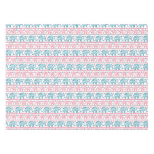 Rosa und aquamarines ethnisches Elefant-Muster Tischdecke
