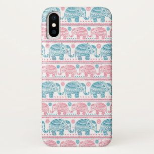 rosa und Aquamarines ethnisches Elefantenmuster Case-Mate iPhone Hülle