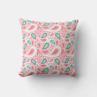 Rosa und Aquamarines Paisley-Kissen Kissen
