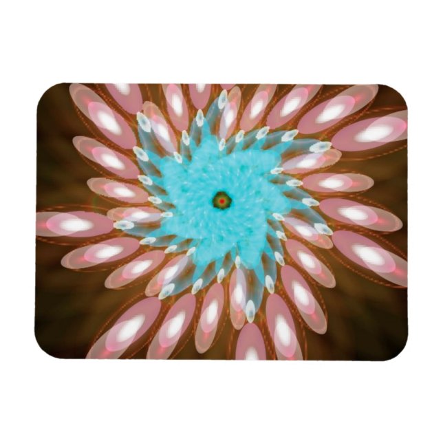 Rosa und Baby Blue Swirling Out of Kontrolle Magnet (Horizontal)