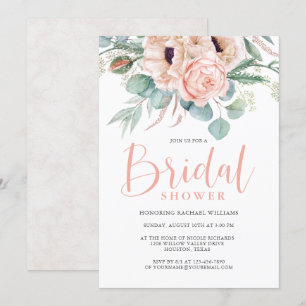Rosa und Beige Brautparty Einladung