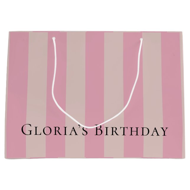 Rosa und Beige Elegante Geschenktasche Große Geschenktüte (Vorderseite)