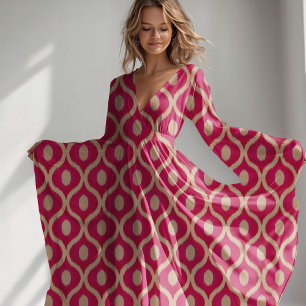 Rosa und beige Ikat-Dekoration Stoff