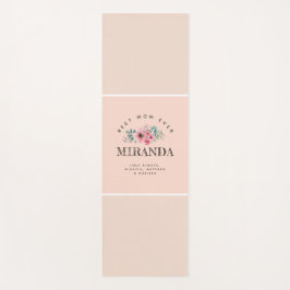 Rosa und Beige Monogram Beste Mama je Personalisie Yogamatte