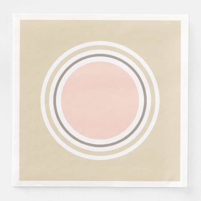 Rosa und Beige Papier Napkins Serviette (Vorderseite)