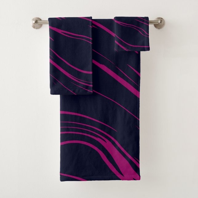 Rosa und Blau abstrakt Badhandtuch Set (Insitu)