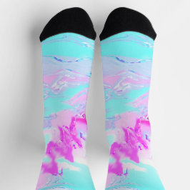 rosa und blau, Abstrakt Socken