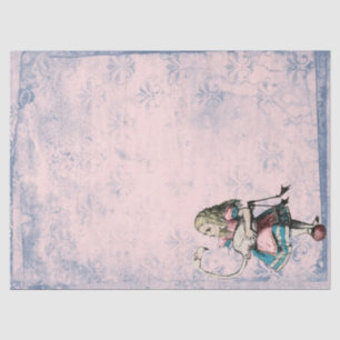 Rosa und Blau Alice im Wunderland mit Flamingo Seidenpapier
