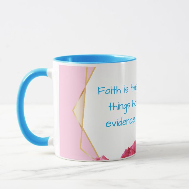 Rosa und blau Der Glaube ist religiöse Tasse (Links)