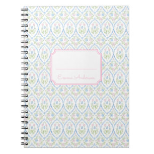 Rosa und Blau Floral Grandmillennial Notizblock