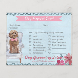 Rosa und Blau Florales Hundespaziergang- und Pfleg Flyer