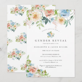 Rosa und Blau Florals | Gender Reveal Baby Shower