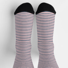 Rosa und blau gestreifte Retro Cool Classic Modern Socken
