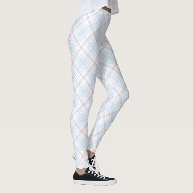 Rosa und Blau Kariert Leggings (Rechts)