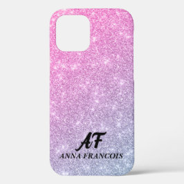 Rosa und blau Ombre Glitter texturiert Case-Mate iPhone Hülle