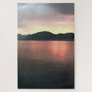 Rosa und blau Ombre Sunset Reflections Landschaft