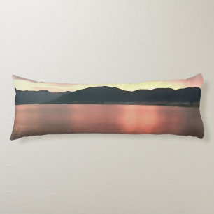 Rosa und blau Ombre Sunset Reflections Landschaft Seitenschläferkissen