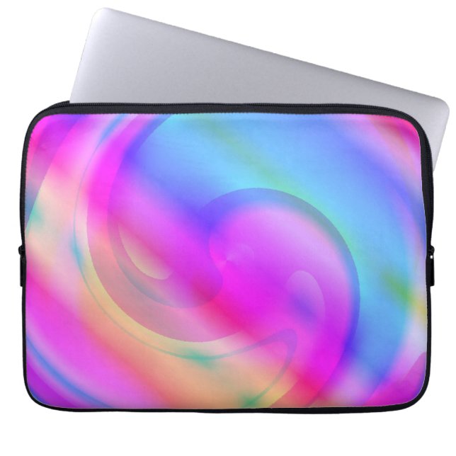 Rosa und Blau Wirbel  Laptopschutzhülle (Vorderseite)