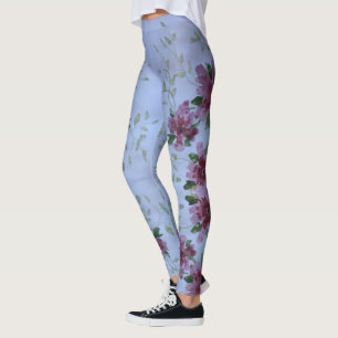 Rosa und blaue Aquarellfarben Leggings