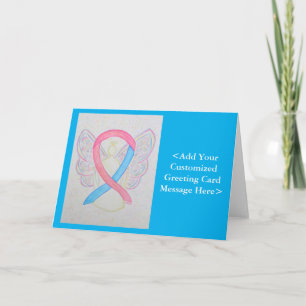 Rosa und blaue "Awareness Ribbon Angel Cards" Karte