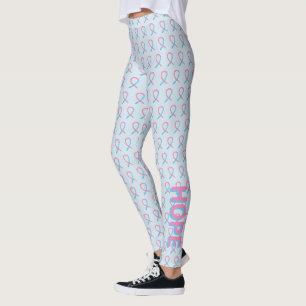 Rosa und blaue "Awareness Ribbon Art Words" Leggin Leggings
