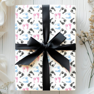 Rosa und blaue Babyfußabdrücke Baby-Party Geschenkpapier