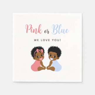 Rosa und blaue Babywindeln Afroamerikanisch Serviette