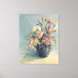 Rosa und blaue Blumen - Canvas drucken Leinwanddruck
