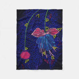 Rosa und blaue Blumen Fleecedecke